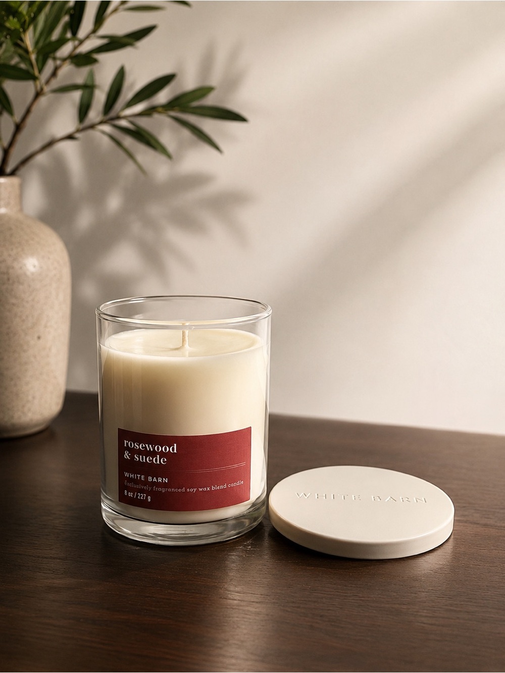 White Barn Rosewood & Suede Single-Wick Candle